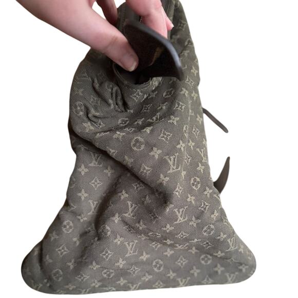 LOUIS VUITTON Khaki Mini Lin Monogram Brown Calfskin Leather Vintage Louise Bag - Picture 7 of 16
